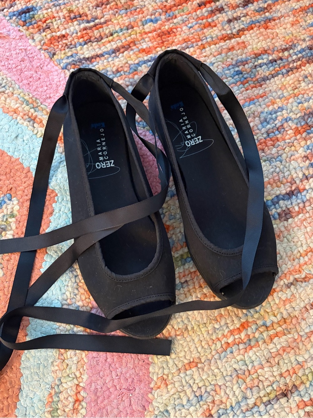 Black Ribbon Tie Ballet Flats